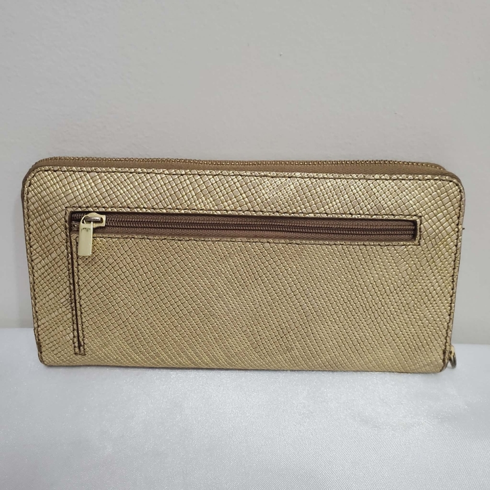Fossil Gold Zip-Around Wallet - Picture 6 of 8